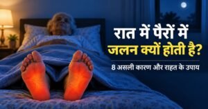 रात में पैरों में जलन से परेशान बुजुर्ग व्यक्ति